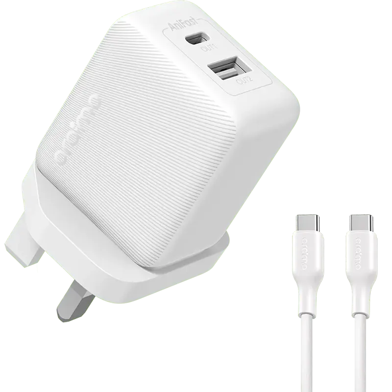 oraimo Cannon 18D 18W Wall Charger Kit White Mascom International.webp